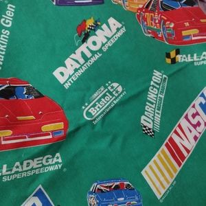 Vtg 1995 NASCAR Green 2 Twin Bunk Bed Sheet Set Bristol Daytona & 2 pack